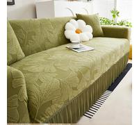 Funda para sofá, Fundas elásticas para sofá con Falda Volante, Funda Universal para sofás de 4 a 5 plazas, Apta para Mascotas, Protector de Muebles de Cobertura compl Green Double(57-72in)(145-185cm)