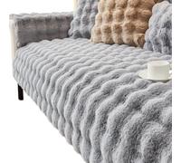 Funda para Sofá para Perros, 1 Pieza, Piel Sintética De Conejo, Antideslizante, Protectora De Muebles, Suave Y Afelpada, Apta para Mascotas(Gray B,70x210cm)