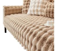 Funda para Sofá para Perros, 1 Pieza, Piel Sintética De Conejo, Antideslizante, Protectora De Muebles, Suave Y Afelpada, Apta para Mascotas(Brown B,110x110cm)