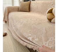 Funda para sofá seccional, Funda para sofá para Perros, sofá de Tela Jacquard geométrica, Protector de Muebles Lavable, Amarillo Claro, 180 * 260 cm