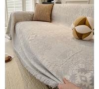 Funda para sofá seccional, Funda para sofá para Perros, sofá de Tela Jacquard geométrica, Protector de Muebles Lavable, Gris Claro, 180 * 150 cm