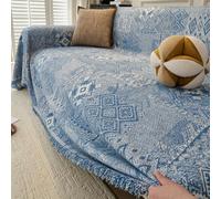 Funda para sofá seccional, Funda para sofá para Perros, sofá de Tela Jacquard geométrica, Protector de Muebles Lavable, Azul, 180 * 260 cm