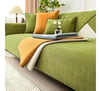 Funda para Sofá Tejido de Chenilla Funda Lavable para Sofá Funda para Sofá Textura en Espiga Antideslizante Protector de Muebles Apto para Mascotas Cojín para Todas Las Estaciones Green 70x150cm