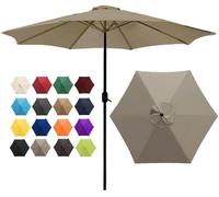 Funda para sombrilla de jardín de 200 a 300 cm, resistente a los rayos UV, impermeable, se adapta a sombrillas de 6,5 a 3 m, incluye 6 lazos duraderos para un ajuste seguro, protección al aire libre