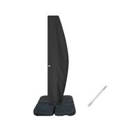 Funda para sombrilla de patio Garden Balsam de 2,7 a 3,3 m, resistente al agua, con soporte curvo en voladizo y poste recto, para exteriores, con