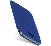 moex Funda para Sony Xperia 10 V, ultrafina, funda de piel vegana, funda para teléfono móvil, protección completa de 360 grados, color azul