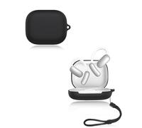 Funda para Soundcore AeroFit Plus Auriculares yystao Funda Suave Silicona Compatible con Soundcore AeroFit+ con Cordón, Resistente al Polvo, Resistente a Golpes y Durable, Negro