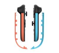 Funda para Switch 2, detalles de controlador para Joy-Con izquierdo y derecho, mango personalizable para accesorios NS2 (2 opciones de color) (naranja izquierdo + azul derecho)