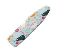 Funda para Tabla De Planchar 120X40 Gato Blanco Funda Acolchada Suave con Borde Elástico Universal, Resistente Al Calor E Impermeable, Anti-Quemaduras