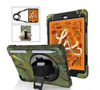 Funda para Tablet con Correa para el Hombro y Funda Protectora para iPad Mini 5 de 7,9 Pulgadas, Resistente híbrida, a Prueba de Golpes, con Correa de Mano giratoria Multicolor Camouflage