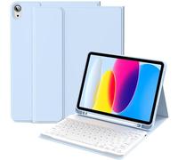 Funda para tablet con teclado Bluetooth magnético desmontable para iPad de 10ª generación 10 9 pulgadas 11 A16 múltiples ángulos de visión soporte para lápices, tijera de escritura silenciosa, teclas