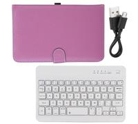 Funda para tablet de 7 pulgadas con diseño universal, teclado Bluetooth inalámbrico extraíble + cubierta tipo libro de cuero PU, soporte de