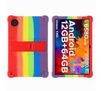 Funda para tablet DOOGEE Tab A9/A9 Pro de 10.1 pulgadas, apta para niños, a prueba de golpes, de silicona, suave, a prueba de golpes, con soporte ajustable de policarbonato (arcoíris)