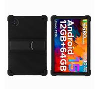 Funda para tablet DOOGEE Tab A9 / A9 Pro de 10.1 pulgadas con soporte de PC, silicona suave, lavable, esquinas gruesas a prueba de golpes, color negro