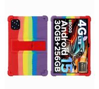 Funda para tablet DOOGEE Tab G6 de 11 pulgadas 2025 con soporte de PC, silicona suave, lavable, esquinas gruesas a prueba de golpes, arcoíris
