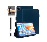 Funda para tablet DOOGEE Tab G6 de 11 pulgadas, daunke a prueba de golpes con ranura para lápiz, impermeable, antiarañazos, soporte multiángulo, con correa de mano, delgado y duradero, azul oscuro
