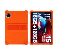 Funda para tablet DOOGEE U11/U11 Pro, TECLAST P50/P50s de 11 pulgadas con soporte de PC, silicona suave, lavable, esquinas gruesas a prueba de golpes, naranja