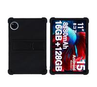 Funda para tablet DOOGEE U11/U11 Pro, TECLAST P50/P50s de 11 pulgadas con soporte de PC, silicona suave, lavable, esquinas gruesas a prueba de golpes, color negro