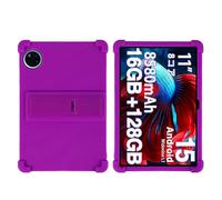 Funda para tablet DOOGEE U11/U11 Pro, TECLAST P50/P50s de 11 pulgadas con soporte de PC, silicona suave, lavable, esquinas gruesas a prueba de golpes, color morado