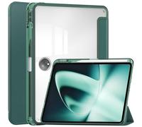 Funda para tablet inteligente de tres pliegues compatible con OnePlus Pad de 11.6 pulgadas 2023, funda delgada transparente de TPU con soporte para lápices, funda a prueba de golpes, encendido y