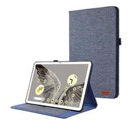Funda para Tablet PC Compatible con Google Pixel Tablet Case 11 Pulgadas 2023 Release, Flip Fold Stand Case Funda Protectora de Tela Impresa con Ranuras Compatible with Tarjetas Protección(BLU)