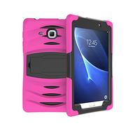 Funda para tablet Samsung Galaxy Tab A 7, Hybrid Armor Cover Tough Protective Skin Hard Kickstand Tablet, Samsung Galaxy Tab A 7,0 pulgadas SM-T280/T285 Tablet (Rosa roja)