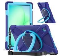 Funda para tablet Samsung Galaxy Tab A11+/A11 Plus SM-X236B de 11 pulgadas, policarbonato duro duradero a prueba de golpes, soporte giratorio de 360 grados y correa para el hombro, funda de protección