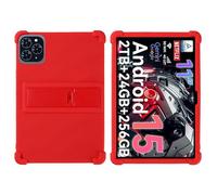 Funda para tablet TABWEE T50/T90/W90 de 11 pulgadas 2025 con soporte de PC, silicona suave, lavable, esquina gruesa a prueba de golpes, color rojo