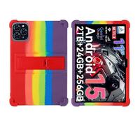 Funda para tablet TABWEE T50/T90/W90 de 11 pulgadas 2025 con soporte de PC, silicona suave, lavable, esquina gruesa a prueba de golpes, arcoíris