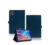 Funda para tablet TABWEE W90/T90 de 11 pulgadas, yystao funda de cuero sintético PU compatible con tablet TABWEE W90/T90 - Correa para la mano, diseño envolvente con textura de piel, azul