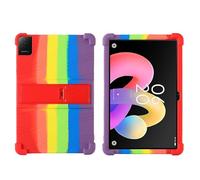 Funda para tablet TCL Tab 10L Gen 4 de 10.1 pulgadas 2025 con soporte de PC, silicona suave, lavable, esquinas gruesas a prueba de golpes, arcoíris