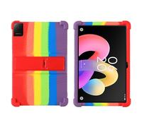 Funda para tablet TCL Tab 10L Gen4 de 10.1 pulgadas 8483A, apta para niños, a prueba de golpes, de silicona, suave, a prueba de golpes, con soporte ajustable de policarbonato (arcoíris)