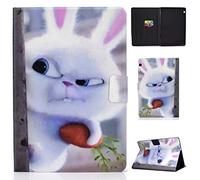 Funda para tableta 2018 Huawei MediaPad T5 10 de 10,1 pulgadas - Cute Patterns Funda liviana delgada Funda protectora de cuero PU con ranuras para tarjetas para Huawei Mediapad T5 10 10.1 pulgadas Tablet -White Rabbit