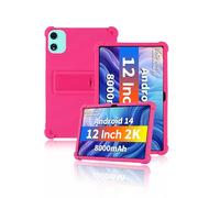 Funda para tableta Odea A12 de 12 pulgadas 2025, funda de silicona suave para tableta Odea A12 con soporte ajustable (rosa)