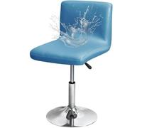 Funda para taburete de bar con respaldo, impermeable, de piel sintética, extraíble, lavable, para cocina, comedor, encimera, protector de silla giratoria de respaldo corto (gris, juego de 4), color