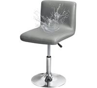 Funda para taburete de bar con respaldo, piel sintética impermeable, elástica y lavable para cocina, comedor o mostrador