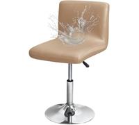 Funda para taburete de bar, piel sintética impermeable, elástica y lavable para cocina, comedor o mostrador con respaldo