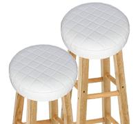 Funda para Taburete de Bar Redondo 1/2/4 Piezas - Cubresillas con Espuma de 5cm - Revestimiento de PU Impermeable y Elástico - Diámetro 30-40cm - para Taburetes de Restaurantes y Hogar(Color 7,2PCS_33