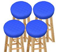 Funda para Taburete de Bar Redondo 1/2/4 Piezas - Cubresillas con Espuma de 5cm - Revestimiento de PU Impermeable y Elástico - Diámetro 30-40cm - para Taburetes de Restaurantes y Hogar(Color 2,4PCS_40