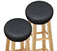 Funda para Taburete de Bar Redondo 1/2/4 Piezas - Cubresillas con Espuma de 5cm - Revestimiento de PU Impermeable y Elástico - Diámetro 30-40cm - para Taburetes de Restaurantes y Hogar(Color 1,2PCS_40