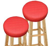 Funda para Taburete de Bar Redondo 1/2/4 Piezas - Cubresillas con Espuma de 5cm - Revestimiento de PU Impermeable y Elástico - Diámetro 30-40cm - para Taburetes de Restaurantes y Hogar(Color 6,2PCS_33