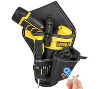 Funda para taladro, funda de impacto resistente para cinturón de herramientas, soporte de taladro, bolsa de taladro que se adapta a la mayoría de taladros, color negro y amarillo