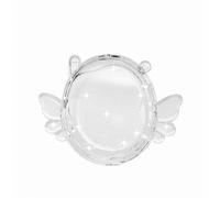 Funda para Tamagotchi Uni, Funda Protectora rígida de Cristal para Mascota Virtual, Funda Transparente de PC Resistente a los arañazos y con Soporte (Ángel con Purpurina)