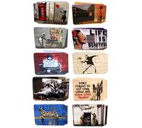 Funda para tarjeta de autobús, tarjeta de crédito, tarjeta de viaje, billete de tren, tarjeta de identificación, cartera de piel - Bifold - Regalo para fiesta, graduación escolar - Más de 80 diseños