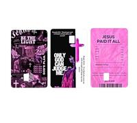 Funda para tarjeta de crédito cristiana, pegatinas para tarjetas cristianas, lámina con diseño orientado a la fe, para hombres, abuelos, familia, profesores, amigos