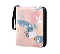Funda para tarjetas de álbum con fundas extraíbles de doble cara para juegos, colección de tarjetas de béisbol, sobre de conejito, color crema