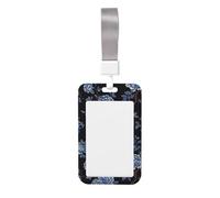 Funda para tarjetas de identificación con diseño floral azul francés clásico, de plástico duro, protector de etiqueta de nombre para enfermeras y oficina