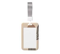 Funda para tarjetas de identificación de plástico duro con diseño de líneas bohemias abstractas, protector de etiqueta de nombre para enfermeras y oficina
