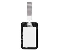 Funda para tarjetas de identificación de plástico duro con diseño de vaca de las Tierras Altas en blanco y negro, protector de etiqueta de nombre para enfermeras y oficina