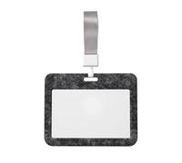 Funda para tarjetas de identificación de plástico duro con textura de fieltro de peltre, color gris, protector de etiqueta de nombre para enfermeras y oficina